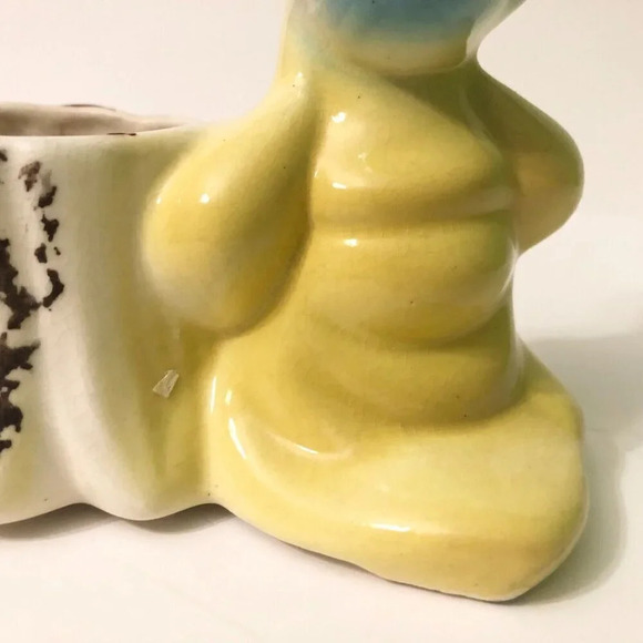 Vintage Dopey Flower Planter Figurine Snow White Seven Dwarfs Hairline Crack - Picture 13 of 16